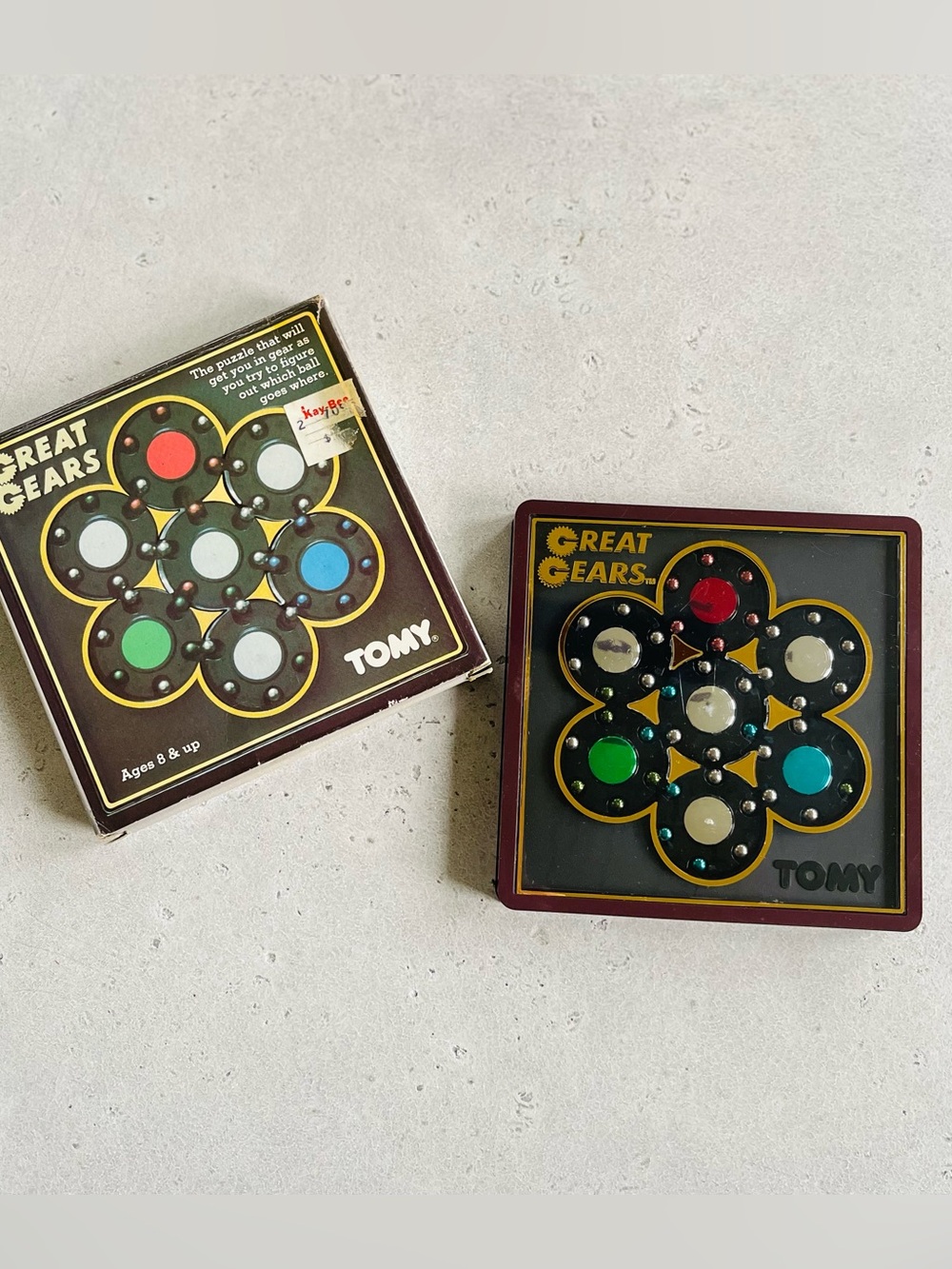 Vintage 80s Tomy Great Gears Puzzle Game With Box